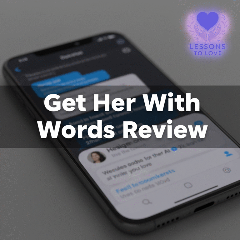 a smartphone with text from the get her with words review sample text