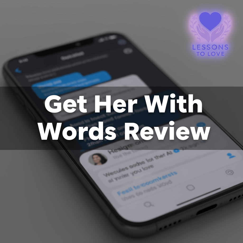 a smartphone with text from the get her with words review sample text