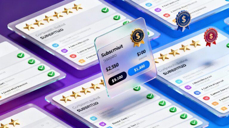 Professional comparison layout of best adult subscription services and content platforms with ratings and features for 2025